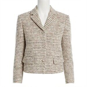 Theory Women's Preston Cropped Jacket – Ivory | Tailored Lightweight Layering